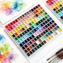 180色純色水彩顏料套裝，含亮金色粉末顏料塊，專業級品質，適合旅行藝術工具組 - 套裝 - 查看 19
