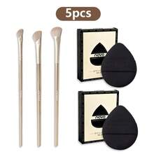 NOVO 4/5pcs Makeup Brush Set, Ultra-Soft Sponge Puff And 3 Professional Curved Nose Contouring Brushes, Dual-Use Makeup Sponge For Liquid, Cream And Powder Foundation Blending, 3D Contouring Makeup Brushes, Professional Makeup Tools - Multicolor - View 11