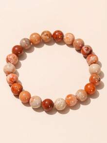 Natural Colorful Coral Jade Bracelet, Unique Pattern, Attracts Good Things And Wealth, Brings Joy, Unisex, Holiday Gift - Multicolor - View 2