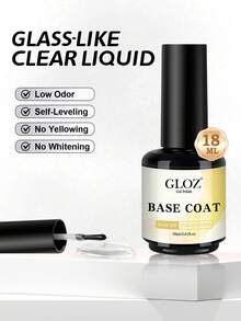 GLOZ 18ml Base Coat de Gel para Esmalte de Unha de Gel, Base Coat Transparente Sem Necessidade de Limpeza, Longa Duração, Adequado para Arte de Unhas DIY em Casa com Terapia de Luz UV - 1 Set - Visão 2
