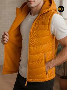 Big City Light Padded Men's Vest - Mustard Yellow - View 2