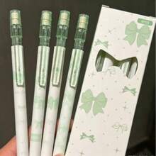 4pcs Bow Decor Neutral Pens, Large Ink Capacity, High-Value Macaron Color, Portable Transparent Barrel, Smooth Writing Stationery For Students Classroom And Office, NS Style Ribbon Bow Neutral Pens, Large Ink Capacity, High-Value Fresh Appearance, Lightweight And Portable, Student Daily Note-Taking And Office Writing Pens - Pen - View 8