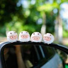 Bộ 4 món trang trí cừu nhỏ dễ thương sáng tạo cho taplo ô tô, bàn làm việc, màn hình máy tính, phụ kiện decor nội thất xe và văn phòng, quà tặng lễ hội DIY - Cừu dễ thương - Xem 2