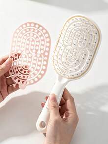 1pc Personalized Customized Comb, Massage Air Cushion Brush, Women's Volumizing High Crown Styling Comb, Hollow Detachable Self-Cleaning Comb, Fluffy Comb, Scalp Massage Comb, Rib Comb, Women's Long Hair Curly Hair Styling Comb, Large Curved Comb, Laser Engraved Name Logo Comb, Personalized Gift, Hair Styling Tool - Multicolor - View 6