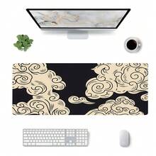 YUFZX 1pc Extra Large Extended Moonlit Starlight Lily Flower Sea Pattern Mouse Pad, With Non-Slip Rubber Bottom And Stitched Soft Cloth Material Keyboard Pad. Quiet Night Sky Healing Floral Landscape Aesthetic With Non-Slip Rubber Bottom And Stitched Soft Cloth Material Keyboard Pad, Suitable For Gaming, Home Office And Learning Scenarios. - View 21