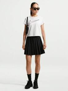 Nike 女款 AS W NSW CLUB SS TEE HBR MD 短袖針織無領T恤 THV5003-101 - 白色 - 查看 6