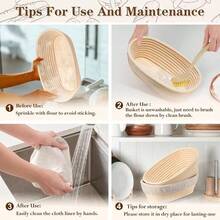 Oval Bread Proofing Basket, Natural Willow Bowl, Bread Proofing Basket With Liner, Suitable For Professional And Home Bakers To Make Handmade Bread - View 5