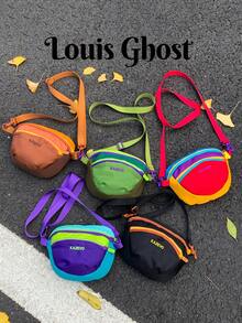 Colorblock Waist Bag | 6 Colors Available, Dual Zipper Compartments For Phone, Keys, Lipstick; Lightweight For Organized Travel; Adjustable Metal Buckle Strap, Instantly Converts From Waist Bag To Crossbody Bag; Suitable For Commuting, Shopping, Sports And Travel - Multicolor - View 2