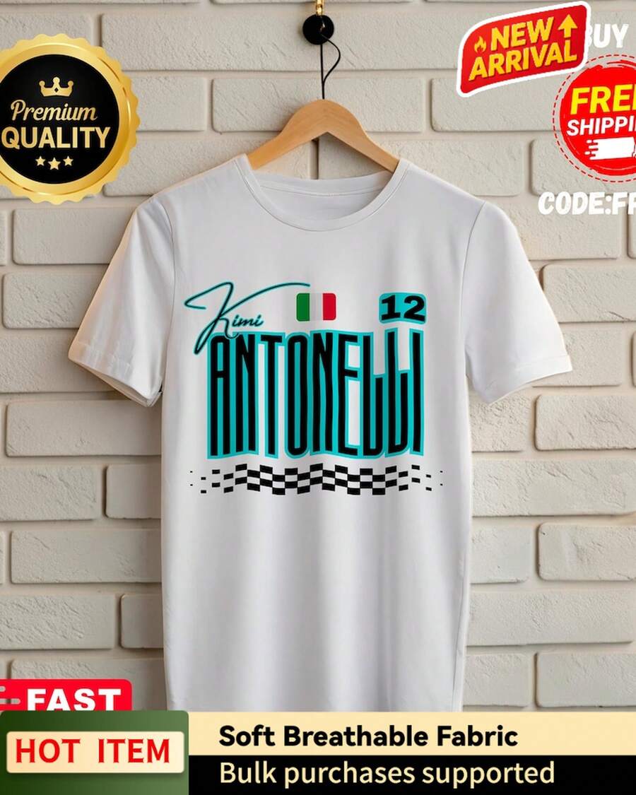 Kimi Antonelli Inspired T-Shirt, Italian F1 Rookie Racing Fan Gift ...