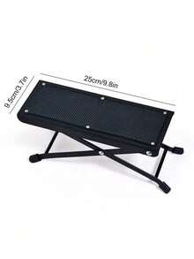 1pc Foot Care Footrest, Manicure Footrest, Non-Slip Rubber Bottom Toe Care Rack, Adjustable Foot Pedal, Home Manicure Foot Stool, Metal Foldable Footrest - Black - View 6