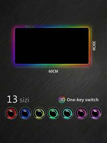 LED Backlit RGB Gaming Mouse Pad,Black, With Light Bar, Suitable For Computer/Laptop Office - Black - View 14