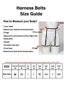 1pc Fashion Women Garter Harness Belt Adjustable Elastic Strap For Halloween Parties & Festivals - Black - View 2