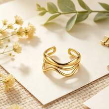 Gold Open Adjustable Ring For Women, Versatile Gold Thumb Knuckle Open Ring, For Dates Parties Dances Daily Commutes And Casual Vacations - Gold - View 6