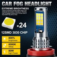 TOAUTO 2PCS H11 LED Fog Lights Bulbs 9005 9006 HB3 HB4 LED Headlight For Car 80W 25000LM White Yellow Auto Headlamps Plug&Play 12V - A - View 4