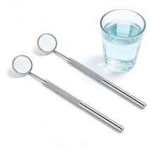Round Mouth Mirror, Dental Mirror, Professional Dental Tool, Reusable Handheld Mirror, Stainless Steel Eyelash Mirror; Lightweight Design Fits Narrow Gaps, High-Quality Mirror Surface, Clear Imaging Without Ghosting, Durable Material, Suitable For Eyelash Extension, Oral Examination - Multicolor - View 3