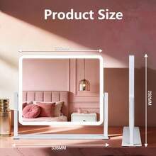 LED Vanity Mirror With Light, Desktop Makeup Mirror, Smart Touch Control, 3-Color Adjustable Light, USB Powered, Suitable For Vanity, Bedroom, Living Room, Bathroom, Home Decor, Best Gift For Women - Multicolor - View 9