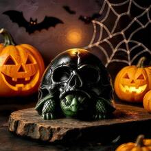 Molde de Silicone de Tartaruga Esqueleto de Halloween - Resistente a Altas Temperaturas, Fácil de Soltar e Reutilizável, Adequado para Velas, Resina, Gesso, Epóxi, Artesanato de Cimento - Molde de Halloween Estilo Sombrio DIY - Molde de Tartaruga Caveira - Visão 1