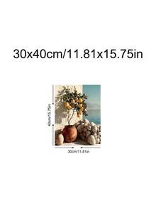 1件地中海庭院印花家居裝飾，沿海建築藝術，中性檸檬廚房裝飾，臥室裝飾，客廳裝飾，宿舍裝飾，牆面藝術，牆面裝飾，家居裝飾，房間裝飾，帆布牆面藝術，海報，裝框牆面藝術，可選框架 - 1PCS - 查看 20