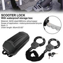 Motorcycle Bike Electric Scooter Lock With Key 60cm Chain Lock Anti Theft W/Bag - Black - View 2