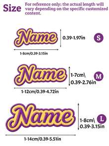 Custom Retro Embroidered Name Patch, Personalized Hook And Loop Letter Badge For Jackets & Denim Bags, Customized Colorful Bubble Word Decor, Customizable Aesthetic Fashion Accessory, Y2k Style Outfit Accent, Daily Wear Decoration - Style E - View 2