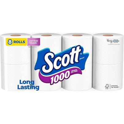 Scott 1000 Sheets Per Roll, 8 Toilet Paper Rolls, Bath Tissue Variant 3