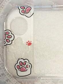 Clear Crystal Protective Case For Switch Lite, NS Lite Console Cat Paw & Cherry Blossom Pattern Full Coverage Anti-Drop Anti-Scratch Wear-Resistant Lightweight Portable Game Console Protective Accessory - View 4