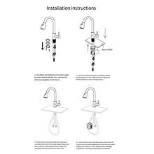 Stainless Steel Pull-Out Kitchen Faucet, Single Hole, 360° Swivel High Arc Modern Sink Tap, 2-Mode Spray Head, Suitable For Farmhouse, RV, Bar, Kitchen - Black - View 7