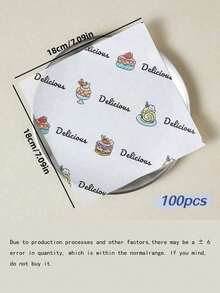 5/100 feuilles de papier ciré anti-graisse, doublures de paniers alimentaires, convient pour les sandwichs, les burgers, les desserts, les collations, les pâtisseries, le barbecue et les pique-niques, gadget de cuisine, accessoire de cuisine (7,09*7,09 pouces) - Multicolore - Voir 9