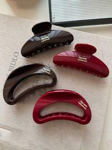 4 pezzi/1 pezzo Fermagli per capelli da donna 12 cm/4,72 pollici marrone rosso cavo semicircolare lucido in plastica leggera, artigli per capelli di moda versatili di alta qualità eleganti minimalisti di colore solido, adatti per uso quotidiano, uscite, casual, feste, pendolarismo, spiaggia, vacanze, acconciatura, coda di cavallo, chignon, lavaggio viso, bagno, trucco, abbinamento abbigliamento, accessori per capelli (l'etichetta con lettera è unilaterale e non ha un significato specifico, è solo per decorazione) - Multicolore - Visualizzare 1