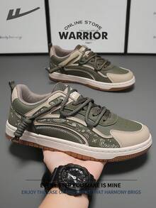 Warrior Men's Board ShoesSpring And SummerComfortable Modest Style Casual Yet Sleek Sneakers Applicable Throughout The Year Wear-Resisting All-Day Wear Training Sneakers Running Shoes - Army Green/Apricot - View 5