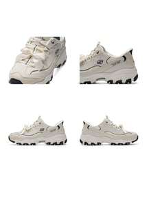 Skechers Women's D'LITES Series Fashion Lace-Up Sports Casual Shoes, 26 Summer Easy Daily Travel Sports Casual Shoes 150863-NTBK - Natural/Black - View 11