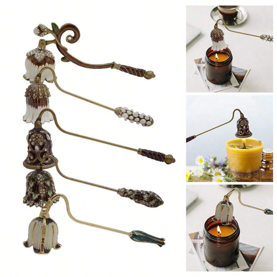 Elegant Long Handle Metal Candle Snuffer, Candle Extinguisher, Candle Wick Cover, Candle Accessories, Home Decor Gift