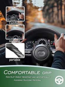 FCV 1PC Car Steering Wheel Cover, Non-Slip Silicone Material, Multiple Color Choices, Universal Auto Parts 13-15 Inches Steering Wheel Cover, Compatible With Most Cars Models Fit For Round D Shape - Multicolor - View 2