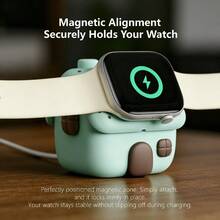 IWatchs Wireless Charging Stand House Desktop Cute Silicone Ornament - Baby Blue - View 5
