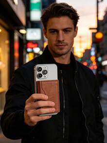 EIGIIS 1pc Magnetic Phone Wallet, Magnetic Stand Card Holder, Adjustable Stand With 3 Card Slots, Suitable For Daily Use, Fashion Wallet Design, Durable And Compatible With All Phones, Magnetic Phone Case Accessory - Multicolor - View 7