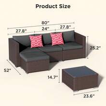 Outdoor Table & Chair Sets - Black - View 4