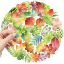 SCXXBSW 50pcs A Leaf Gold Foil Sticker Cool Anime Decorative Sticker Classic Gift Decoration Great Value Cute Cartoon Sticker Waterproof And Durable, Phone Case Decoration Can Be Stuck On Laptops, A Top Choice For Holiday Gifts - Multicolor - View 5