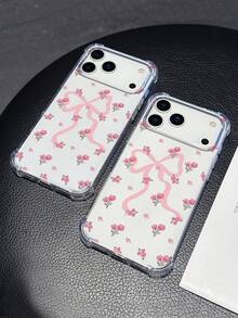 1件蝴蝶結花卉印花手機殼 | 四角防摔保護殼 - 相容 iPhone 17 Pro, 16e, 16 Pro, 15 Pro, 14, 13, 12, 11, XR, XS Max; 相容 Galaxy S26, S25, S24, S23, A16, A35/A25, A57; 相容 Pixel 10, 9, 8, 7; 相容 G85; 相容 Infinix Hot 50 Pro+。清新夏季配件，非常適合作為送給朋友或自己的禮物。 - 無色 - 查看 6