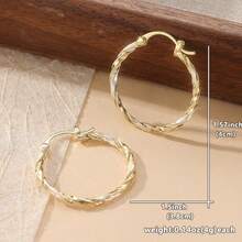 Gmzalx Eternal Twist Hoop Earrings, Vintage Luxury Style, Avant-Garde Daily Accessory, Perfect Gift For Fashionable Women's Everyday Elegance - Gold - View 6