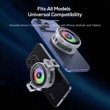 This Cooling Device Uses Semiconductor Magnetic Absorption Technology, Equipped With A Dual-Use Clip-On Heat Sink And Colorful Lighting, Providing Fast Cooling For Various Smartphones And Tablets, Suitable For Live Streaming And Gaming Use. - Black - View 10