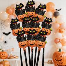10 buah Balon Foil Mini Dekorasi Pesta Halloween Kartun & Kucing Ukuran 44cm (Pita Tidak Termasuk) Halloween - View 5