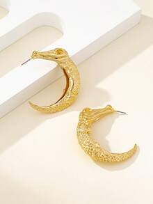 1 Pasang Anting Buaya Bergaya Retro Populer dan Serbaguna - kuning keemasan - View 4