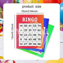 30pcs Unique Party Bingo Game Cards, Universal Bingo Game, Party Card Game, Interactive Game, Suitable For Baby Shower, Gender Reveal Party, Wedding, Bachelorette Party, Christmas, Halloween, Valentine's Day, New Year, Birthday, Graduation, Family Gathering, Club Activity Indoor Game, Icebreaker Game, Social Game - Multicolor - View 5