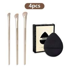 NOVO 4/5pcs Makeup Brush Set, Ultra-Soft Sponge Puff And 3 Professional Curved Nose Contouring Brushes, Dual-Use Makeup Sponge For Liquid, Cream And Powder Foundation Blending, 3D Contouring Makeup Brushes, Professional Makeup Tools - Multicolor - View 12