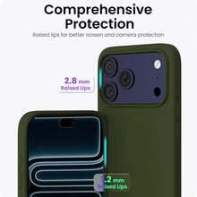 適用於 iPhone 17 Pro 17 Pro Max 17 液態矽膠 3 層全包覆軟膠手機殼，清新夏季配色，防震防刮微纖維內襯保護殼，適用 13 11 16 Pro Max 15 14 Plus 12 Mini XS Max 7 8 Plus - 松林綠 - 查看 9