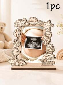 Custom Ocean Animal Ultrasonic Photo Frame, Personalized Photo Keepsake, Beach Style Room Decor, Custom Name Family Gift, Customizable Photo Memory Display - Style a - View 9