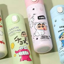 Miniso 蠟筆小新奶油風便攜旅行保溫水杯 450ml/15.22oz 長效保溫 通勤戶外補水 (1個) - 彩色 - 查看 2