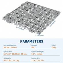 Techigher 50 Pack Interlocking PVC Floor Tiles 30x30cm, Non-Slip Drainage Tiles With Click System, Waterproof Modular Decking Tiles For Garage, Patio, Pool, Garden, Balcony - Multicolor - View 5