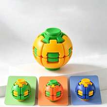 Colorful 3D Printed Press & Rotate Fidget Ball, Durable Desktop Stress Relief Rotating Toy, Pocket Sensory Toy, Suitable For Office, School, Travel - Multicolor - View 2