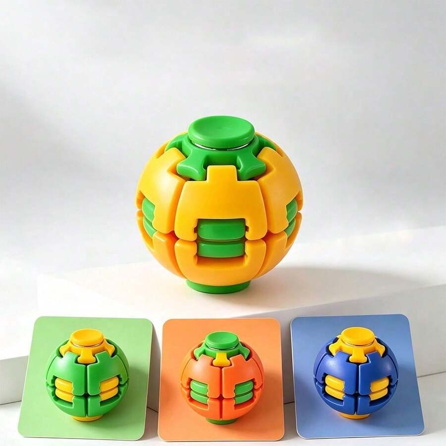 Colorful 3D Printed Press & Rotate Fidget Ball, Durable Desktop Stress Relief Rotating Toy, Pocket Sensory Toy, Suitable For Office, School, Travel